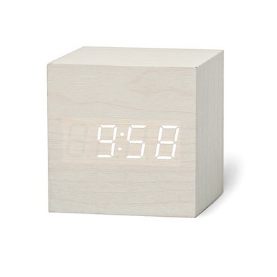 Fa asztali ébresztőóra Négyzet alakú hangvezérlés Nordic Luminous Clocks LED asztali USB/AAA tápellátású asztali elektronikus digitális óra