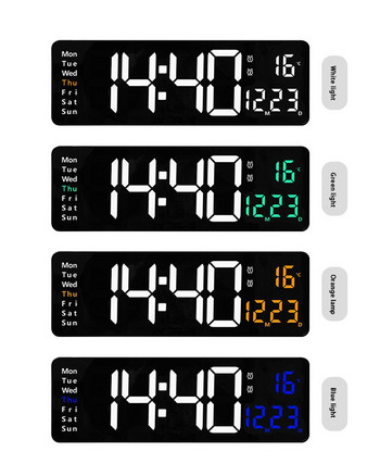 Ψηφιακό Ξυπνητήρι Οθόνη LED Ηλεκτρονικό Ρολόι Οθόνη Μεγάλου Αριθμού Ρολόγια Ψηφιακά Επιτραπέζια Ρολόγια με Λειτουργία Φωνητικού Ελέγχου
