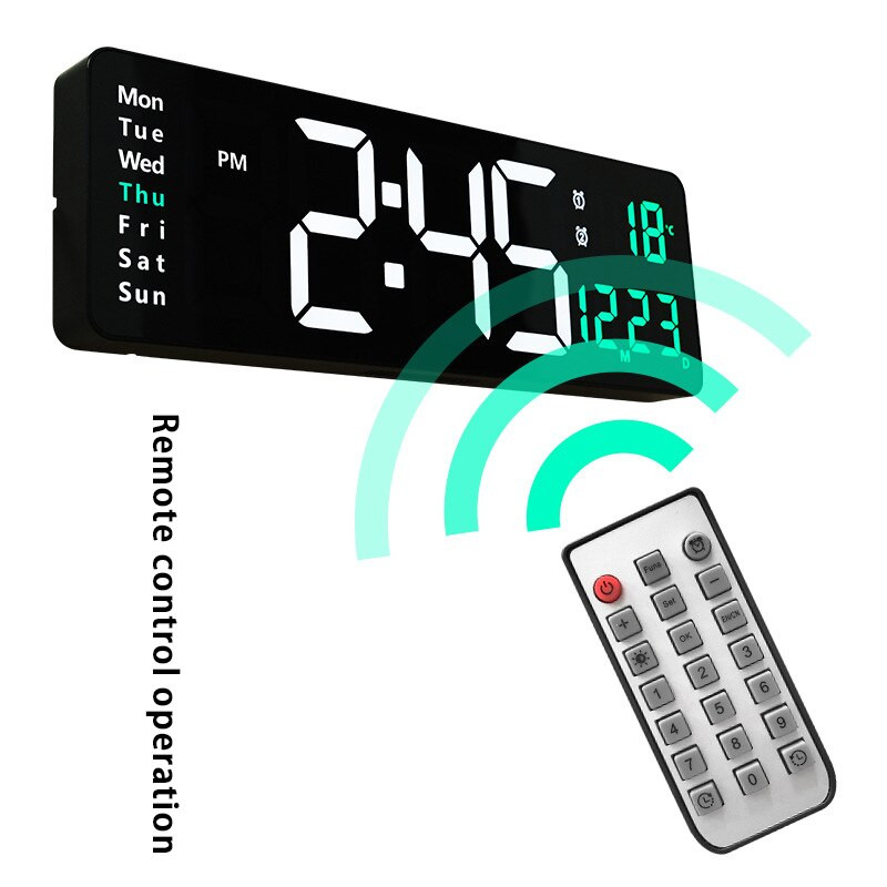 Digitális ébresztőóra LED-képernyő Elektronikus óra nagyszámú kijelzős órák Digitális asztali órák hangvezérlés funkcióval