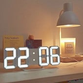 3D LED digitális ébresztőóra Nordic digitális faliórák Függesztett óra Szundi asztali órák Naptár hőmérő Digitális órák