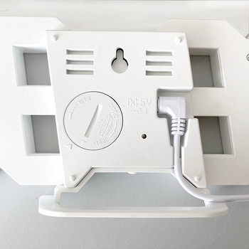 Ψηφιακό Ξυπνητήρι 3D LED Σκανδιναβικά Ψηφιακά Ρολόγια Τοίχου Κρεμαστό Ρολόι Snooze Επιτραπέζια Ρολόγια Ημερολόγιο Θερμόμετρο Ψηφιακά Ρολόγια