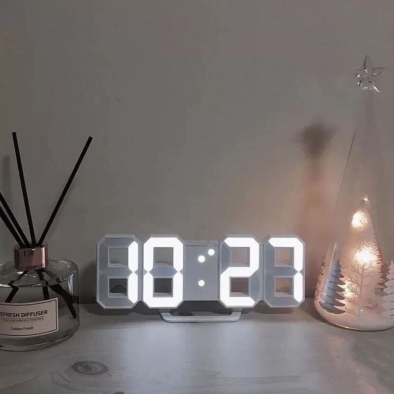 3D LED digitális ébresztőóra Nordic digitális faliórák Függesztett óra Szundi asztali órák Naptár hőmérő Digitális órák