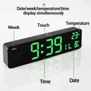 Ψηφιακό ξυπνητήρι LED Ψηφιακό Ξυπνητήρι Αναβολή Εβδομάδας Εμφάνιση Ημερομηνίας Θερμοκρασίας USB Επιτοίχια ή στάσιμα ρολόγια LED για διακόσμηση σαλονιού