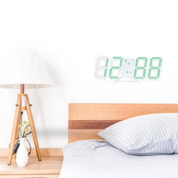 Τρισδιάστατο ρολόι τοίχου LED Ψηφιακό ξυπνητήρι Επιτραπέζιο ρολόι αναβολής με τηλεχειριστήριο Ένδειξη ώρας/ημερομηνίας/θερμοκρασίας νυχτερινού φωτισμού Υπνοδωμάτιο