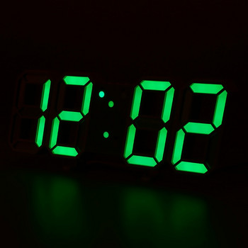 Τρισδιάστατο ρολόι τοίχου LED Ψηφιακό ξυπνητήρι Επιτραπέζιο ρολόι αναβολής με τηλεχειριστήριο Ένδειξη ώρας/ημερομηνίας/θερμοκρασίας νυχτερινού φωτισμού Υπνοδωμάτιο