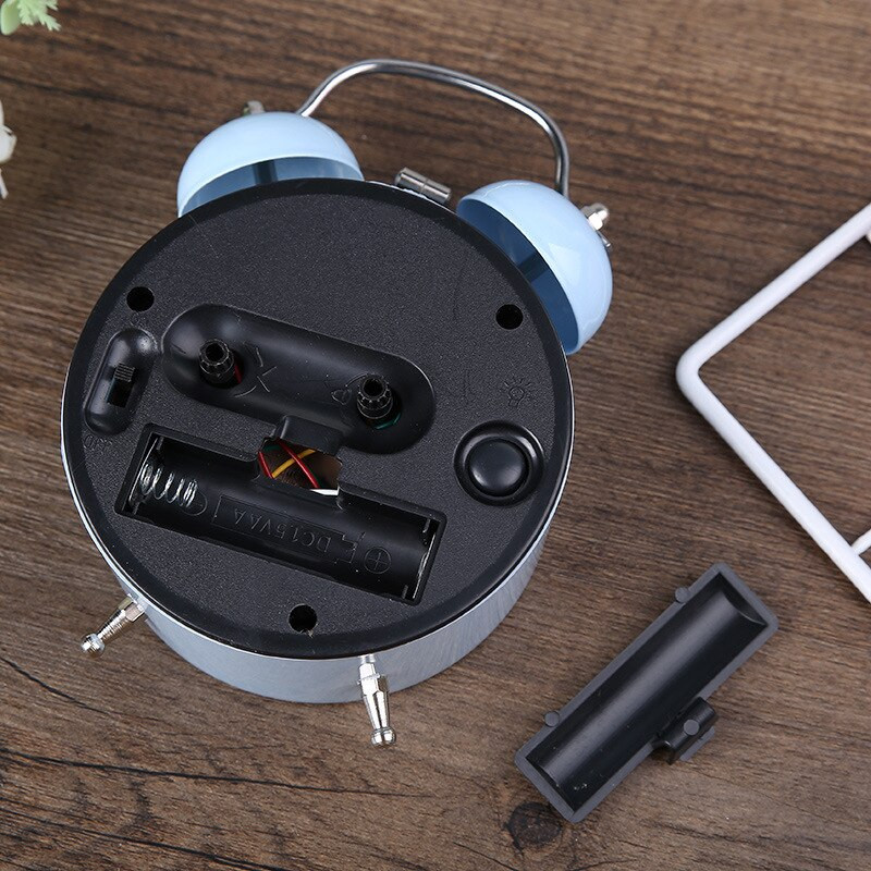 Animacinių filmų žadintuvas miegamajame prie lovos metalinis varpelis mažas žadintuvas vaikams, mielas gyvūnų raštas su nakties šviesos žadintuvu