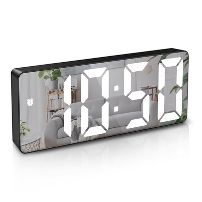 ORIA Ceas cu alarmă digital Ceas cu LED Ceas de birou Comandă vocală Timp de amânare Afișare temperatură Mod noapte Reloj Despertador USB