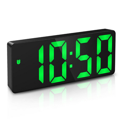 ORIA Ceas cu alarmă digital Ceas cu LED Ceas de birou Comandă vocală Timp de amânare Afișare temperatură Mod noapte Reloj Despertador USB