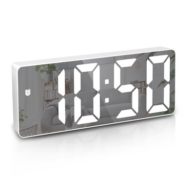 ORIA Ceas cu alarmă digital Ceas cu LED Ceas de birou Comandă vocală Timp de amânare Afișare temperatură Mod noapte Reloj Despertador USB