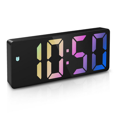 ORIA Ceas cu alarmă digital Ceas cu LED Ceas de birou Comandă vocală Timp de amânare Afișare temperatură Mod noapte Reloj Despertador USB