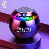 Difuzor Bluetooth Ceas deşteptător Radio FM electronică LED Ceas digital de masă Lumină colorată inteligentă Decor pentru acasă Ceas de masă pentru redare muzicală