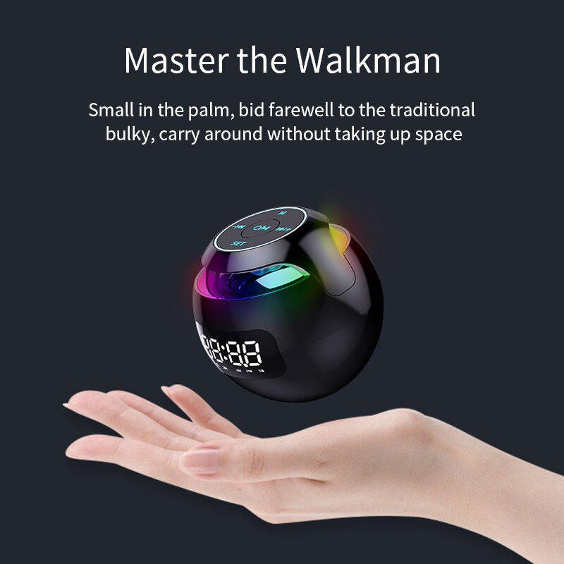 Difuzor Bluetooth Ceas deşteptător Radio FM electronică LED Ceas digital de masă Lumină colorată inteligentă Decor pentru acasă Ceas de masă pentru redare muzicală