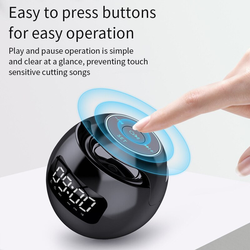 Difuzor Bluetooth Ceas deşteptător Radio FM electronică LED Ceas digital de masă Lumină colorată inteligentă Decor pentru acasă Ceas de masă pentru redare muzicală