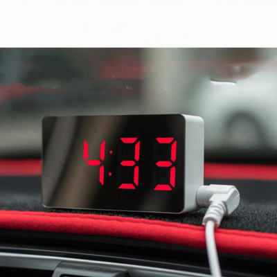 Skaitmeninis žadintuvas LED veidrodinis laikrodis Daugiafunkcis snaudimo rodymo laikas Naktinis LCD šviesos stalinis stalinis kompiuteris Reloj Despertador USB laidas