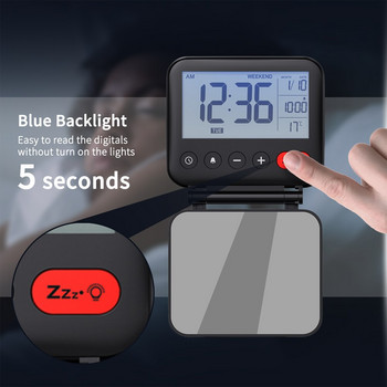 Αναδιπλούμενο Ψηφιακό Ξυπνητήρι LED Ταξιδίου Ηλεκτρονικά επιτραπέζια ρολόγια Θερμοκρασία Ταξίδι Ηλεκτρονικό μίνι ρολόι Λειτουργία αναβολής