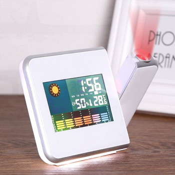 Ψηφιακό έξυπνο ξυπνητήρι LED Ηλεκτρονικά ρολόγια επιτραπέζιου υπολογιστή USB Ρολόι αφύπνισης αναβολής με προβολέα ώρας Ρολόι προβολής καιρού