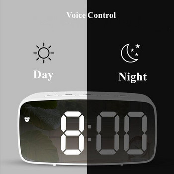 Ψηφιακό Ξυπνητήρι Καθρέφτης LED Νυχτερινά Φώτα Θερμόμετρο Ρολόι τοίχου Φωτιστικό Τετράγωνο Ορθογώνιο Επιτραπέζια Ρολόγια πολλαπλών λειτουργιών USB