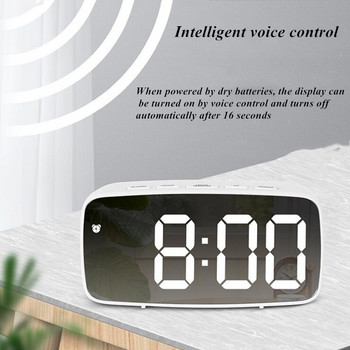 Ψηφιακό Ξυπνητήρι Καθρέφτης LED Νυχτερινά Φώτα Θερμόμετρο Ρολόι τοίχου Φωτιστικό Τετράγωνο Ορθογώνιο Επιτραπέζια Ρολόγια πολλαπλών λειτουργιών USB