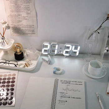 3D τρισδιάστατο ρολόι LED Ξυπνητήρι ηλεκτρονικό ρολόι θερμόμετρο τοίχου ψηφιακό ρολόι στο σαλόνι