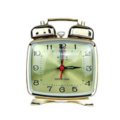 Metalinis mechaninis žadintuvas Laikrodžio mechanizmas Senovinis naktinis staliukas Laikrodis tylus auksinis laikrodis viščiukas ryžius pešantis Antikvaras Prabangus dekoras