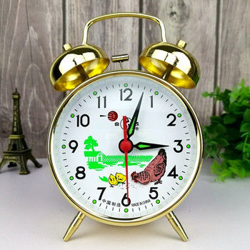 Μεταλλικό Μηχανικό Ξυπνητήρι Ρολόι Vintage Κομοδίνο Ρολόι Αθόρυβο Χρυσά Ρολόγια Γκοτόπουλα που ραμφίζει Ρύζι Αντίκες Πολυτελής διακόσμηση