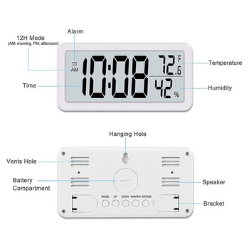 Ψηφιακό Ξυπνητήρι, Επιτραπέζιο Ρολόι, Ηλεκτρονικό Ρολόι LCD με μπαταρία Διακοσμήσεις για Γραφείο Κουζίνας Υπνοδωματίου
