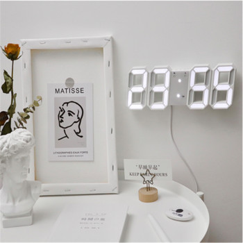 Ψηφιακά ξυπνητήρια 3D LED Ρολόγια τοίχου Snooze Επιτραπέζια ρολόγια κρεμαστά ρολόγια Ψηφιακά ρολόγια Ημερολόγιο Θερμόμετρο Ηλεκτρονικό ρολόι