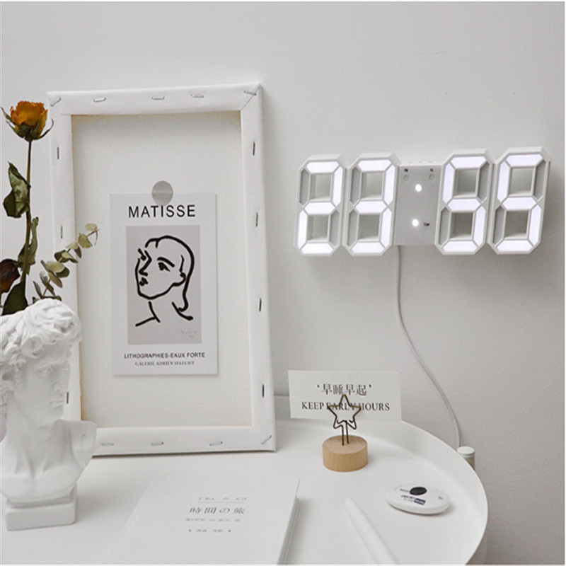 Ceasuri cu alarmă digitale cu LED-uri 3D Ceasuri de perete Ceasuri de masă cu amânare Ceas suspendat Ceasuri digitale Calendar Termometru Ceas electronic