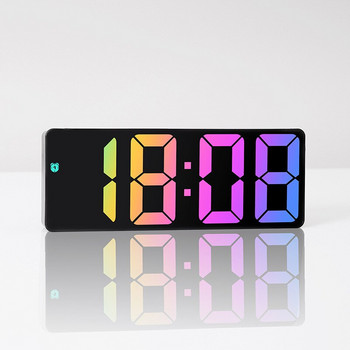Ψηφιακό Ξυπνητήρι Πολύχρωμη οθόνη LED Μεγάλη Οθόνη Μοντέρνο Επιτραπέζιο Ηλεκτρονικό Ρολόι 2/24 ώρες LED για διακόσμηση γραφείου σπιτιού