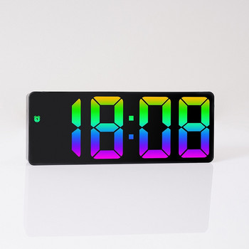 Ψηφιακό Ξυπνητήρι Πολύχρωμη οθόνη LED Μεγάλη Οθόνη Μοντέρνο Επιτραπέζιο Ηλεκτρονικό Ρολόι 2/24 ώρες LED για διακόσμηση γραφείου σπιτιού