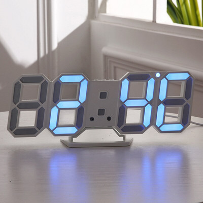 Digitális falióra 3D LED ébresztőóra Elektronikus asztali órák nagy hőmérsékletű, 12/24 órás kijelzővel