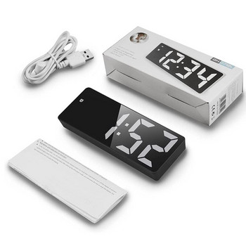 Ξυπνητήρι LED Ψηφιακό ξυπνητήρι με αναβολή με θύρα φόρτισης USB Ρυθμιζόμενο ροοστάτη 12/24 ώρες για επιτραπέζιο ρολόι γραφείου υπνοδωματίου
