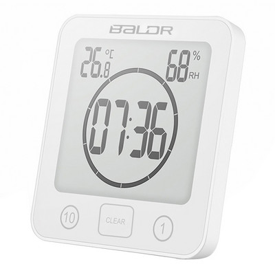 Digitális fürdőszobai órák Hőmérő Higrométer LCD tapadókorong Vízálló zuhanyórák Hőmérséklet Páratartalom mérő Ébresztőóra