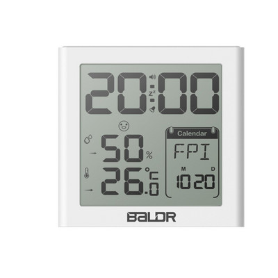 Baldr Ceas digital Alarma Amânare de masă Calendar ceas Cronometru Senzor de umiditate de interior Dormitor Perete LCD Iluminare din spate Termometru Ceas