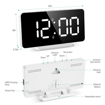 ORIA LED Ψηφιακό Έξυπνο Ξυπνητήρι Τραπέζι ρολόι Ηλεκτρονικά επιτραπέζια ρολόγια USB Ρολόι αφύπνισης Αναβολή USB Ξυπνητήρι Διακόσμηση σπιτιού