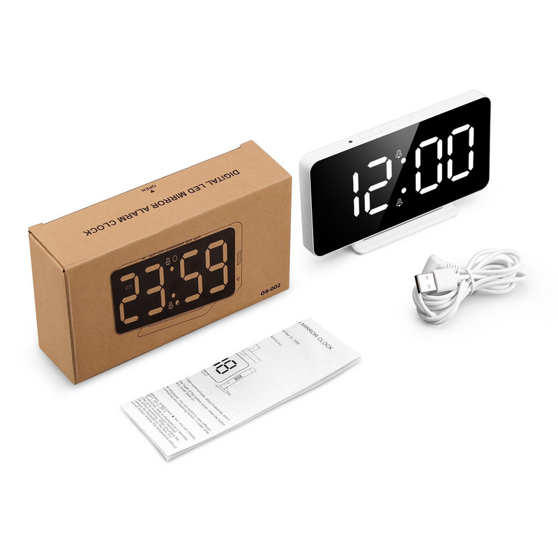ORIA LED digitális intelligens ébresztőóra óra asztali elektronikus asztali órák USB ébresztőóra szundi USB ébresztő lakberendezés