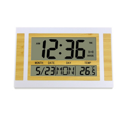 Digitalni zidni sat LCD Veliki broj Vrijeme Temperatura Kalendar Alarm Stolni Stolni sat Moderan dizajn Ured Dom