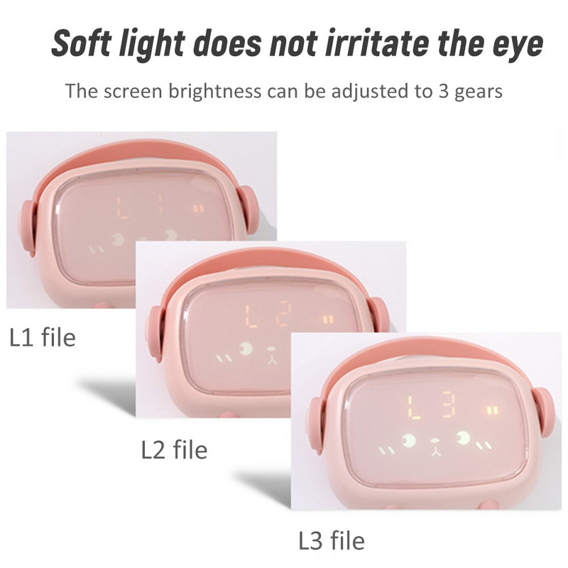 Ceas cu alarmă cu lumină de noapte drăguță, cu temporizare, cu numărătoare inversă, cu LED, cu ceas cu alarmă inteligent pentru copii, lumină de noapte pentru decorarea interioară