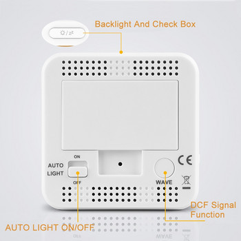 FanJu Ψηφιακό Ξυπνητήρι LED DCF Ραδιόφωνο Διπλός συναγερμός Αυτόματος οπίσθιος φωτισμός Ηλεκτρονικός πίνακας θερμοκρασίας Υγρασία Ώρα Δώρο γραφείου