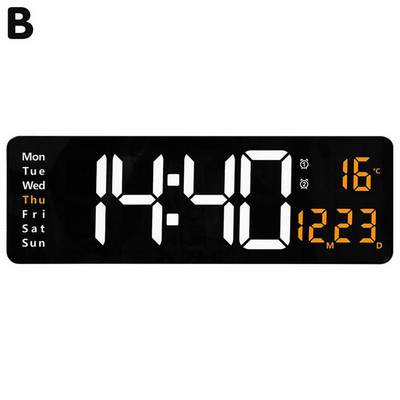 Digitális LED-es ébresztőóra Szundi Hőmérséklet Dátum Kijelző Nappali Órák Szoba Stílus Dekoráció Nordic Strip asztali fal Kezdőlap LED P4E9