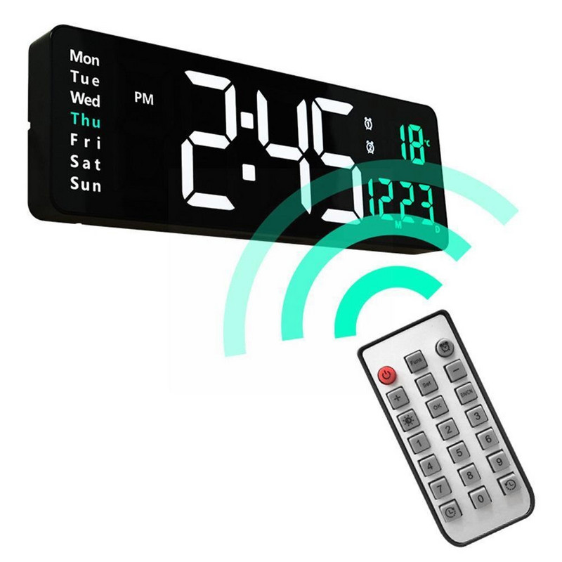 Digitális LED-es ébresztőóra Szundi Hőmérséklet Dátum Kijelző Nappali Órák Szoba Stílus Dekoráció Nordic Strip asztali fal Kezdőlap LED P4E9