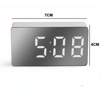 LED tükör asztali óra többfunkciós digitális ébresztőóra kijelző idő Éjszakai fény asztali USB ébresztőóra lakberendezési gyerekeknek ajándék