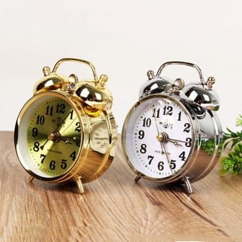 Ρετρό Χρυσό Μηχανικό Ξυπνητήρι Vintage Εγχειρίδιο Wind Up Clock Μεταλλικό Snooze Επιτραπέζιο Ρολόι Διακόσμηση σπιτιού