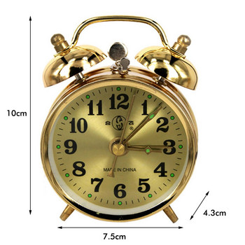 Ρετρό Χρυσό Μηχανικό Ξυπνητήρι Vintage Εγχειρίδιο Wind Up Clock Μεταλλικό Snooze Επιτραπέζιο Ρολόι Διακόσμηση σπιτιού
