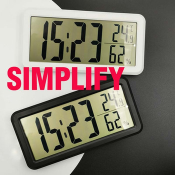 Ψηφιακό ρολόι Υπενθύμιση συναγερμού Θερμόμετρο Υγρόμετρο Οθόνη LCD με πτυσσόμενη βάση και οπή για ανάρτηση στον τοίχο