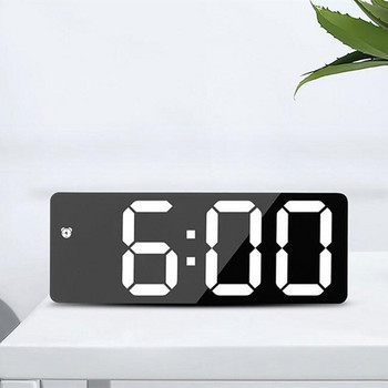 Ακρυλικό/Κατοπτρικό Ξυπνητήρι LED Ψηφιακό ρολόι Φωνητικός έλεγχος Ώρα αναβολής Θερμοκρασία νυχτερινή λειτουργία 12/24 ώρες Εμφάνιση επιτραπέζιου ρολογιού