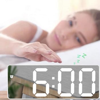Ακρυλικό/Κατοπτρικό Ξυπνητήρι LED Ψηφιακό ρολόι Φωνητικός έλεγχος Ώρα αναβολής Θερμοκρασία νυχτερινή λειτουργία 12/24 ώρες Εμφάνιση επιτραπέζιου ρολογιού
