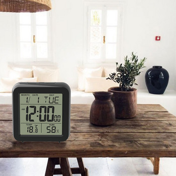 Ηλεκτρονικό Επιτραπέζιο Ημερολόγιο Ξυπνητήρι Snooze με μεγάλο ψηφιακό κομοδίνο Μπαταρία που λειτουργεί με θερμόμετρο υγρόμετρο