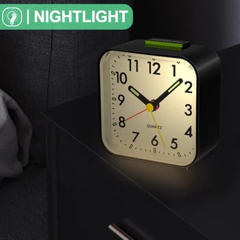 Δημιουργικά μίνι ξυπνητήρια Λειτουργία αναβολής Ρολόγια δίπλα στο κρεβάτι με φως νύχτας Παιδικό φωτεινό χαριτωμένο ξυπνητήρι για γραφείο υπνοδωματίου