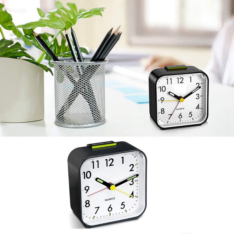 Mini ceasuri cu alarmă creative, cu funcție de amânare, ceasuri de noptieră, cu lumină de noapte, pentru copii, drăguț, luminos, pentru birou, dormitor